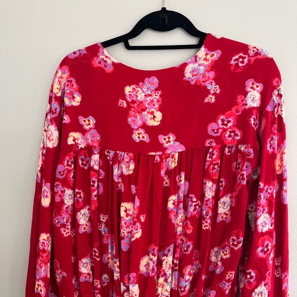 Free People Forties Feels Floral Print Bell Sleeves Bodysuit - Picture 6 of 9